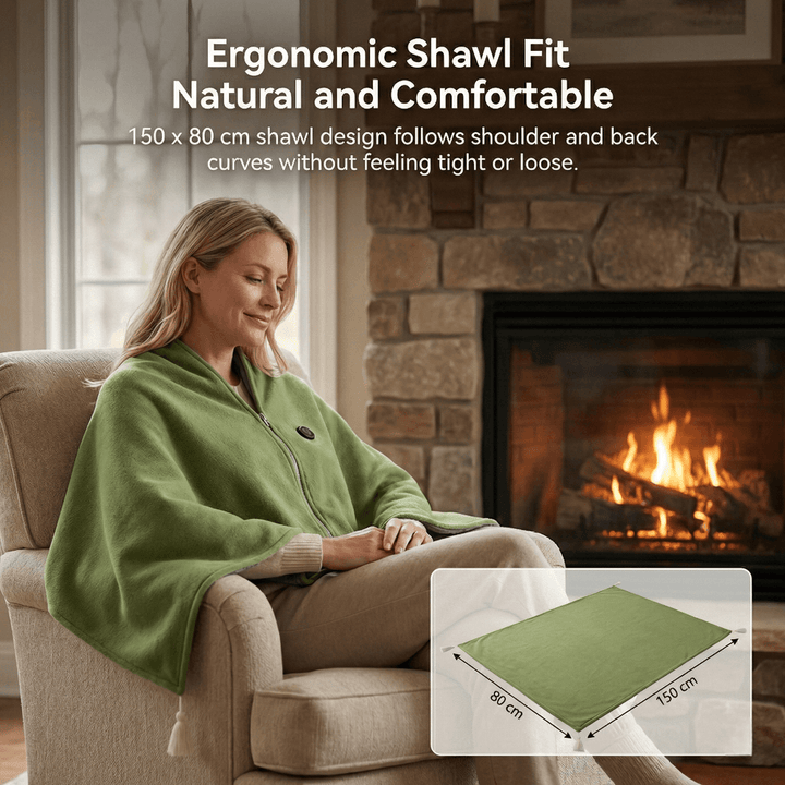 Podgrzewany koc szalowy – 8-strefowy, USB, ogrzewany, przenośny, do biura i na kemping