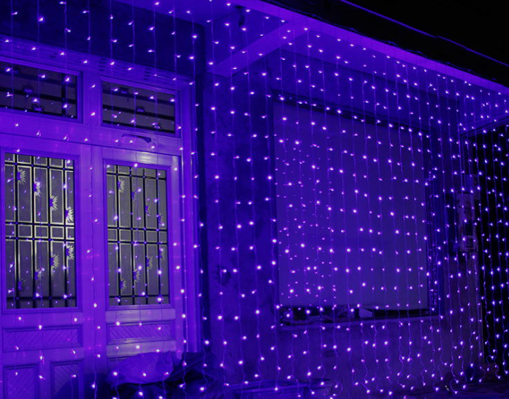 Kurtyna świetlna LED 3 × 3 m – 304 diody, łączenie zestawów