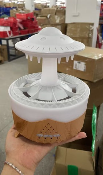 Nawilżacz powietrza z deszczem w kształcie UFO – USB, dyfuzor