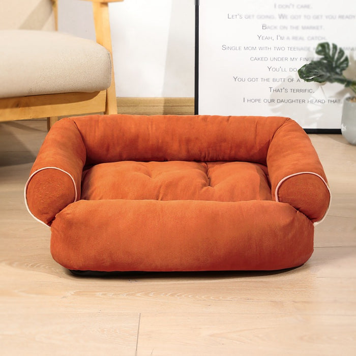Ciepłowo Sofa dla psa z podłokietnikami i miękkim pluszem