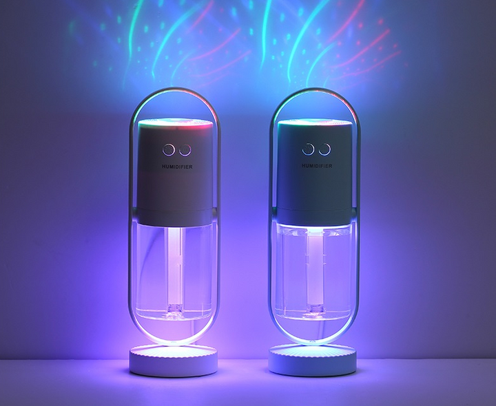 Nawilżacz powietrza USB z nocną projekcją – ultradźwiękowy, mini