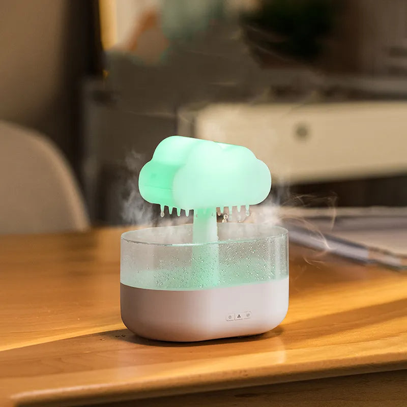 Nawilżacz powietrza chmurka z lampką LED w 7 kolorach, USB