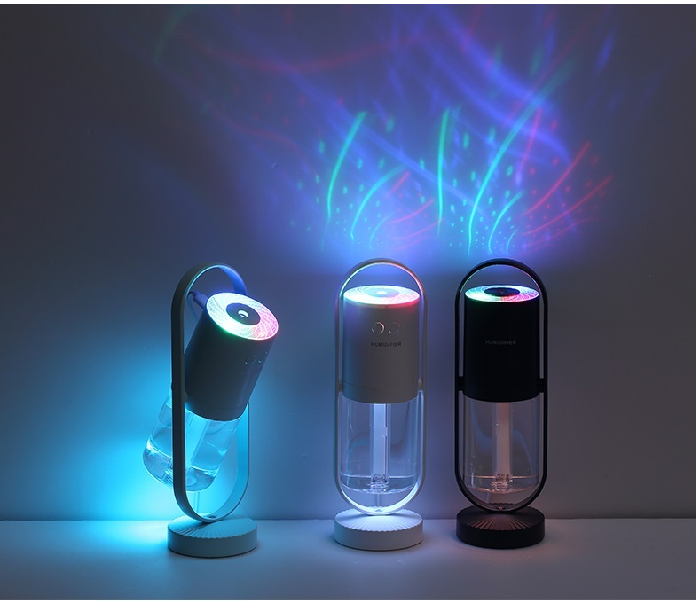 Nawilżacz powietrza USB z nocną projekcją – ultradźwiękowy, mini