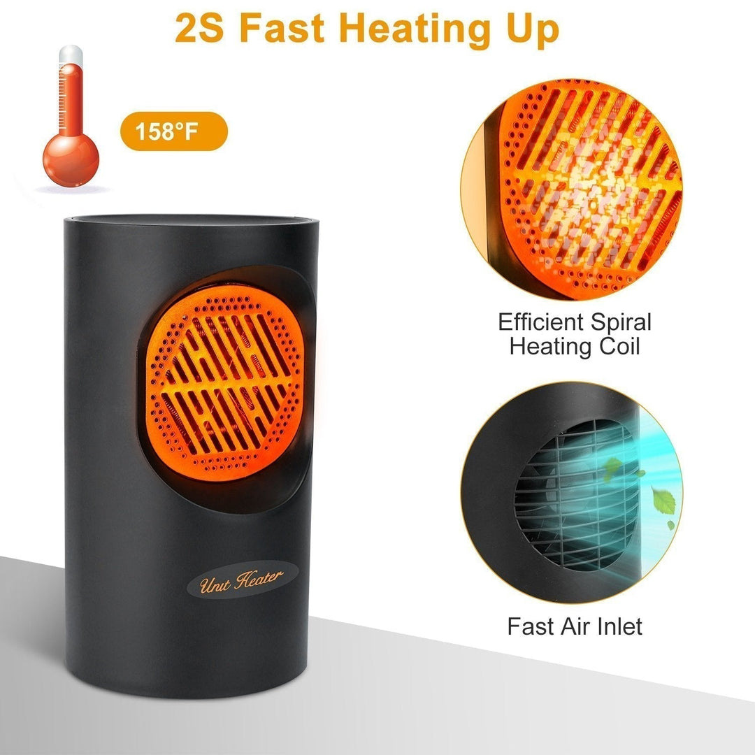 Przenośny elektryczny mini grzejnik 300 W | spiralny element grzewczy, 7 łopatek wentylatora | cicha praca