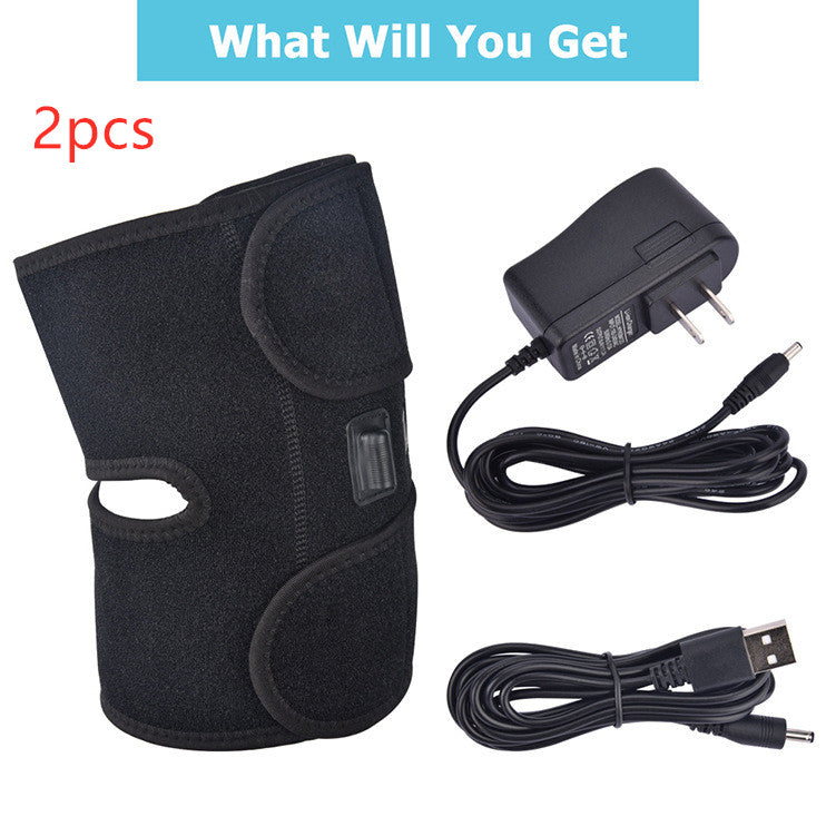 Elektryczny nakolannik z podgrzewaniem i masażem, USB, 3 poziomy
