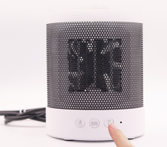 Mini termowentylator 3 w 1 z nawilżaczem i lampką nocną, 2 poziomy ciepła