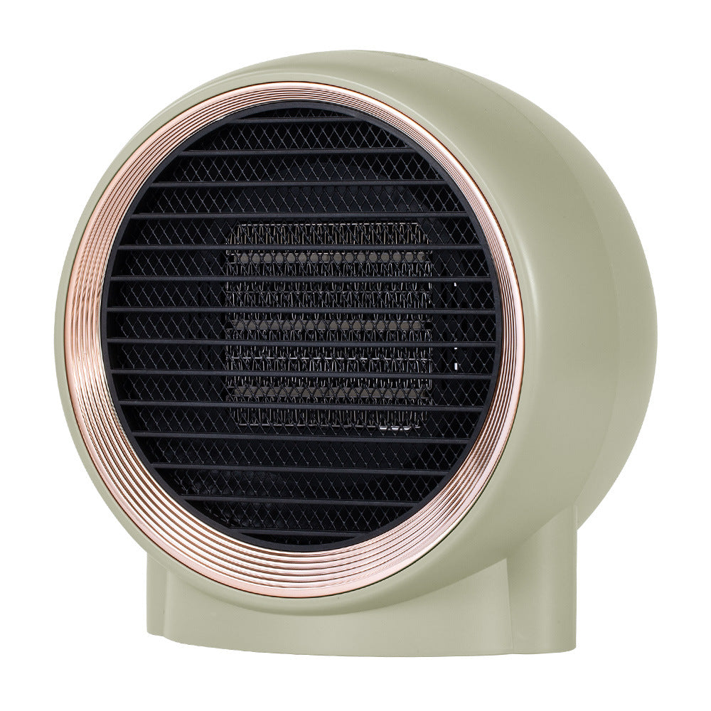Mini termowentylator biurkowy z grzałką PTC, trudnopalny, 2 biegi, 184,5 mm