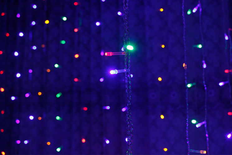 Kurtyna świetlna LED 3 × 3 m – 304 diody, łączenie zestawów