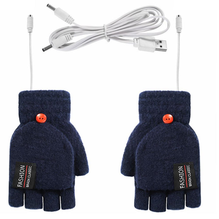 Ogrzewane rękawiczki USB bez palców, dwustronne ogrzewanie, pięć kolorów