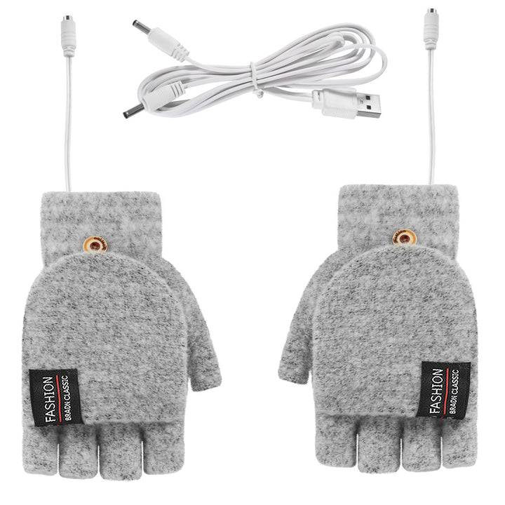 Ogrzewane rękawiczki USB bez palców, dwustronne ogrzewanie, pięć kolorów