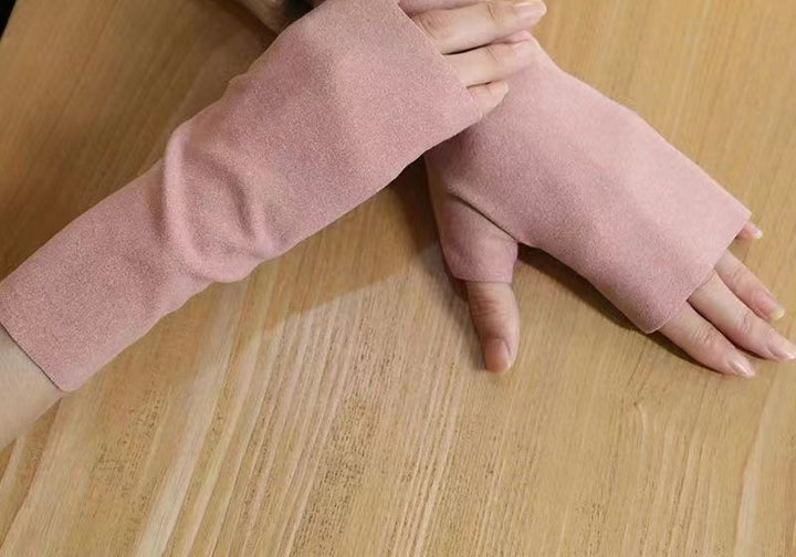 Dziane ocieplacze na dłonie bez palców