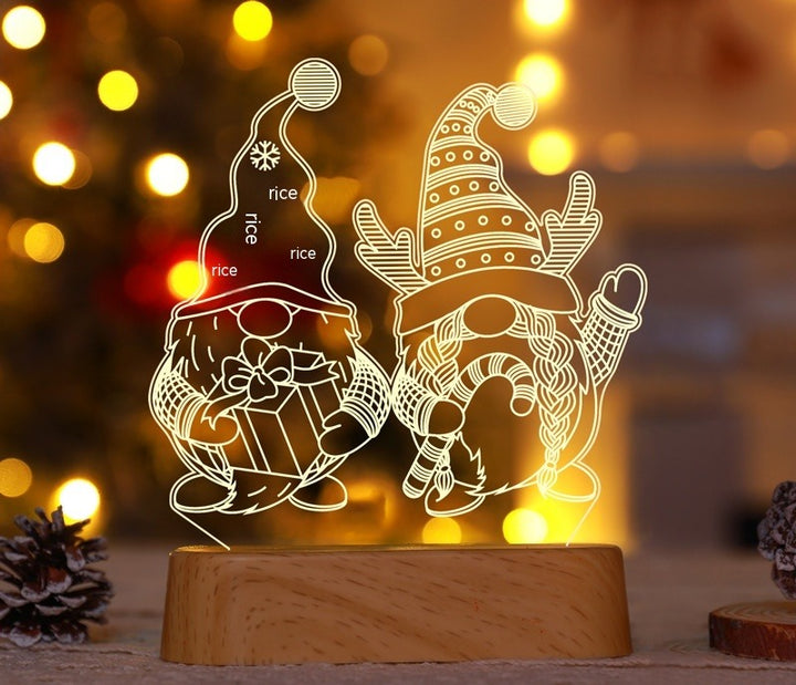 Akrylowa lampka 3D z choinką na podstawie