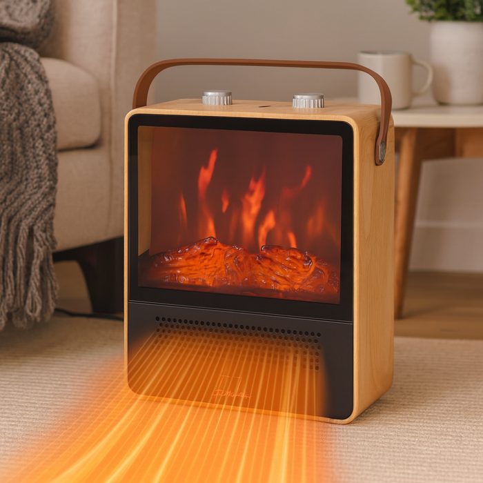 Ciepłowo™ Termowentylator z efektem płomienia kominka i 4 trybami