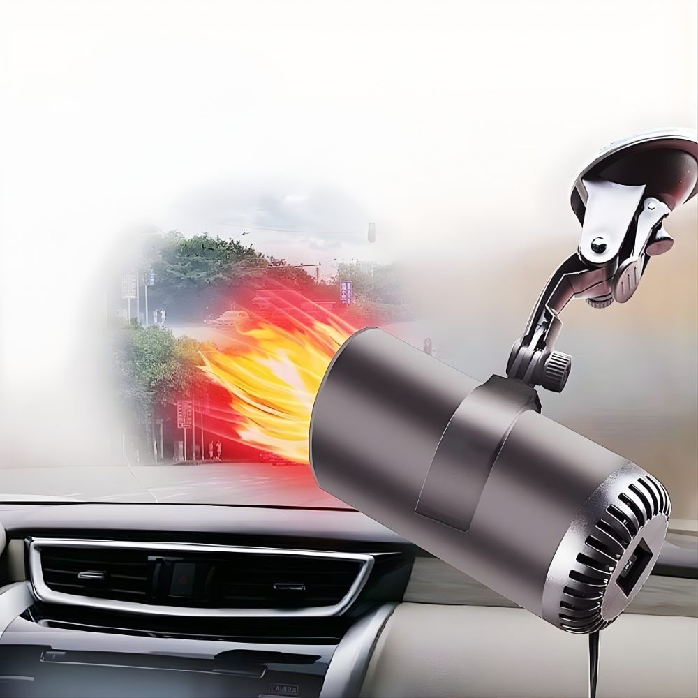 Przenośny elektryczny grzejnik 12 V z samochodowym odmrażaczem i wentylatorem