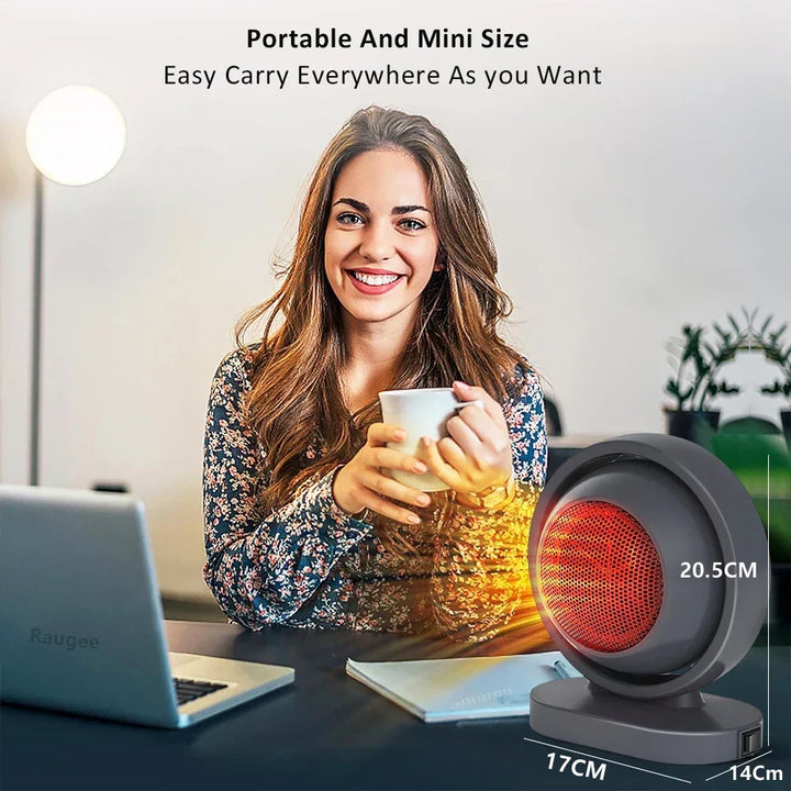 HotAir Mini PTC Heater | 380 W | ochrona przed przegrzaniem i stała temperatura | przenośny z wtyczką EU