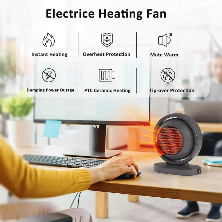 HotAir Mini PTC Heater | 380 W | ochrona przed przegrzaniem i stała temperatura | przenośny z wtyczką EU