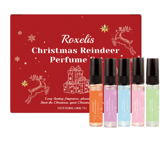 Ciepłowo Zestaw 6 mini perfum w pudełku z reniferem