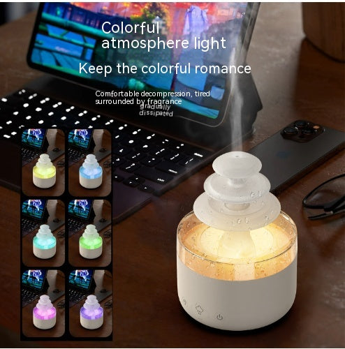 Nawilżacz powietrza chmurka z lampką LED w 7 kolorach, USB