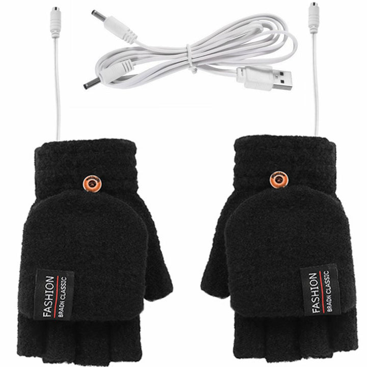 Ogrzewane rękawiczki USB bez palców, dwustronne ogrzewanie, pięć kolorów