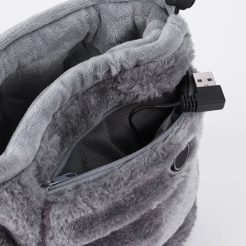 Ogrzewane kapcie zimowe z pluszowym bucikiem z funkcją ogrzewania przez USB i podparciem łuku stopy