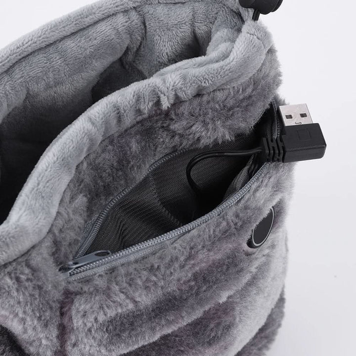 Ogrzewane kapcie zimowe z pluszowym bucikiem z funkcją ogrzewania przez USB i podparciem łuku stopy